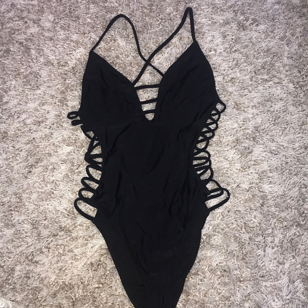 Forever 21 Plunge Strappy Side One Piece